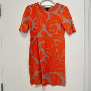 Ann Taylor dress. Tan and pink large floral print. Thicker material.